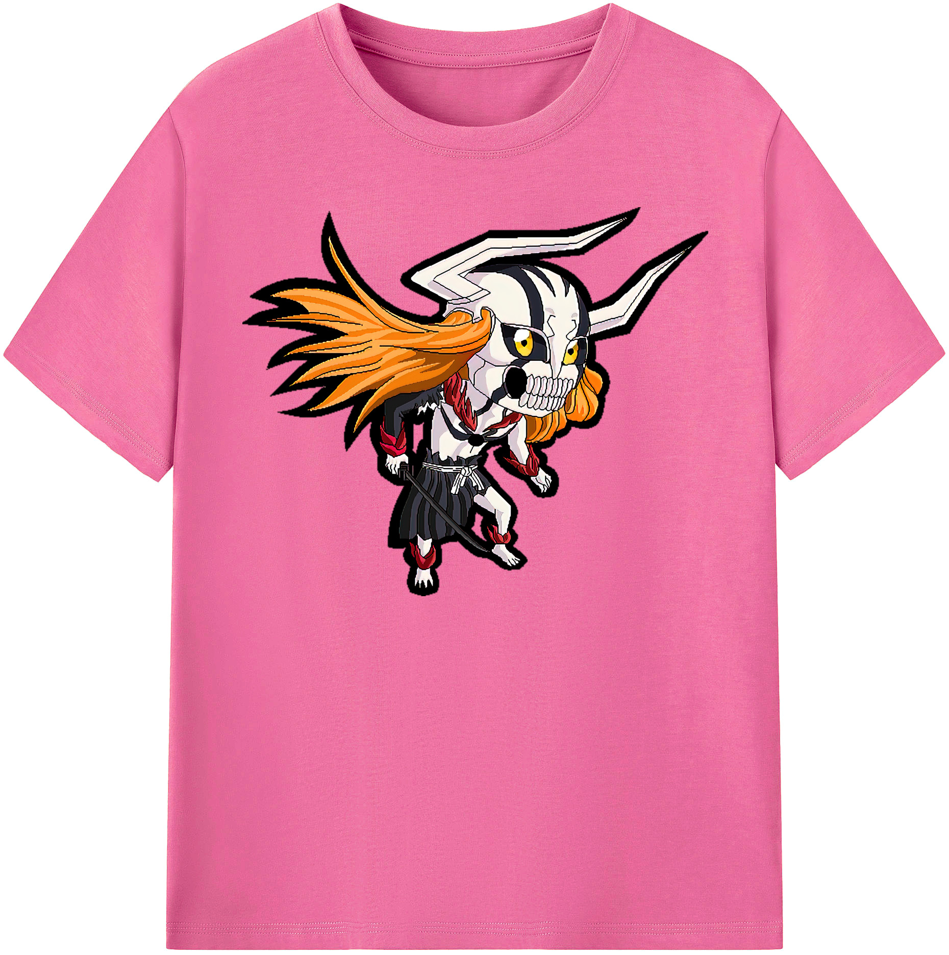（画像用） ブリーチ 黒崎一護（くろさき いちご）BLEACH Kurosaki Ichigo レディースカジュアルプリントTシャツ（綿100％）